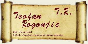 Teofan Rogonjić vizit kartica